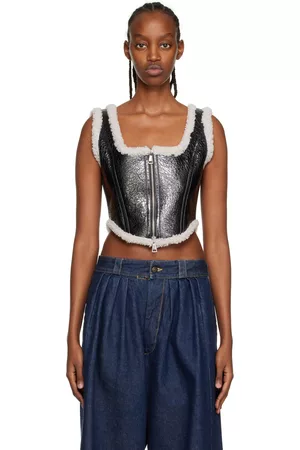 Jean Paul Gaultier Donna Tank top - Black 'The Laminated' Leather Tank Top