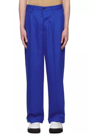 Marni Uomo Pantaloni - Blue Tuxedo-Style Trousers
