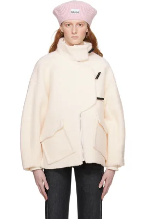 Ganni Off-White Dropped Shoulder Jacket