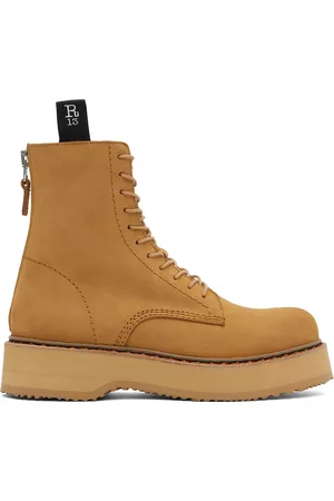 R13 Tan Single Stack Boots