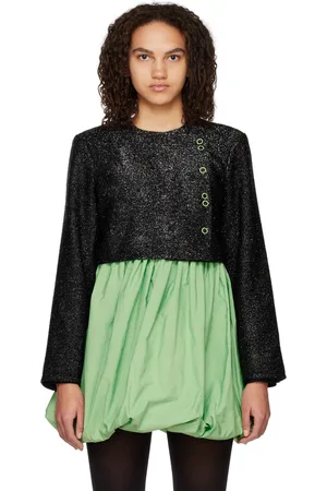 Ganni Black Sparkle Blazer