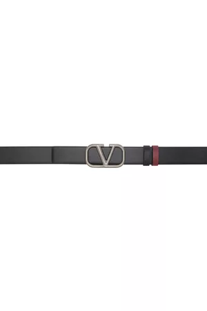 VALENTINO GARAVANI Reversible Black VLogo Signature Belt