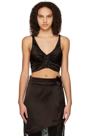 Ganni Brown Criss-Cross Camisole