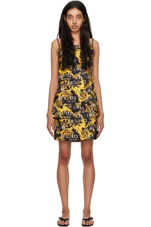VERSACE Black Printed Minidress