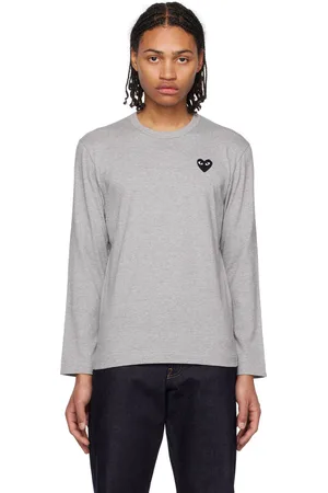 Comme des Garçons PLAY Gray Heart Long Sleeve T-Shirt