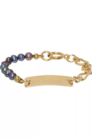 In Gold We Trust SSENSE Exclusive Thin Figaro Pearl Bracelet