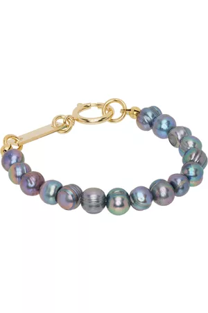 In Gold We Trust SSENSE Exclusive Purple & Pearl Bracelet