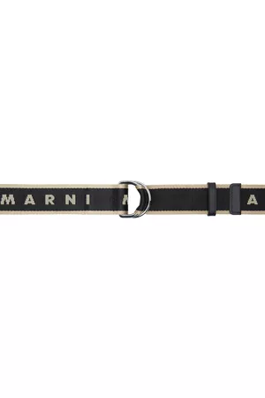 Marni Uomo Cinture - Black & Beige Slider Belt