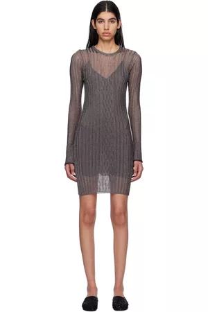 Victoria Beckham Donna Vestiti sexy - Silver Lurex Mini Dress
