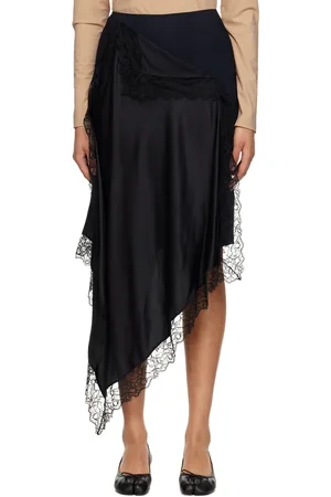 Maison Margiela Black Paneled Midi Skirt