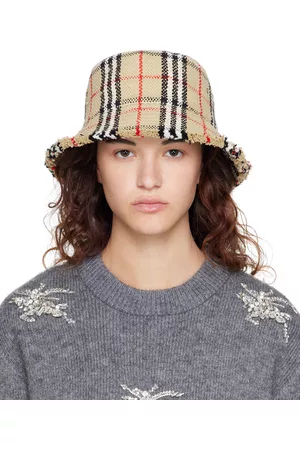 Burberry Donna Cappello Bucket - Beige Check Bucket Hat