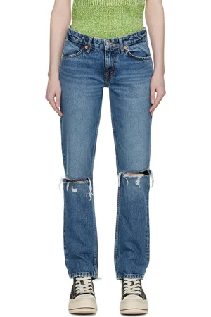 RE/DONE Blue 70s Low Rise Straight Jeans