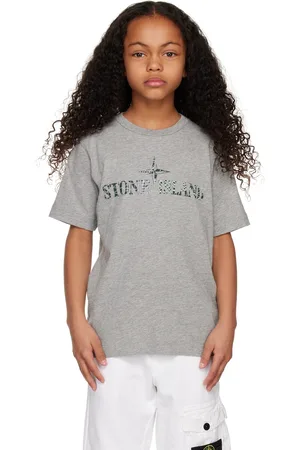 Stone Island Kids Gray Printed T-Shirt