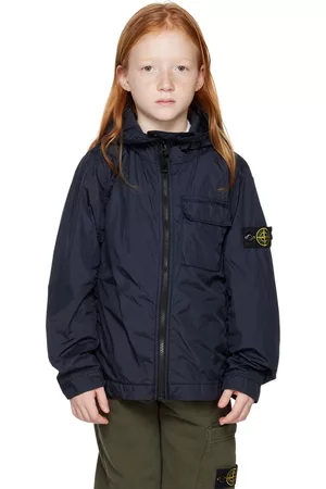 Stone Island Giacche - Kids Navy Hooded Jacket