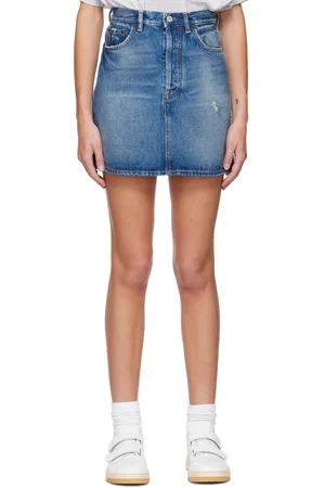 Acne Studios Blue Button-Fly Denim Miniskirt