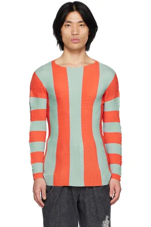 SUNNEI Blue & Orange Pleated Stripe T-Shirt