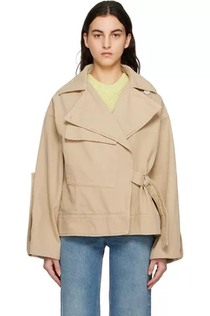 Dagmar Beige Aviator Denim Jacket