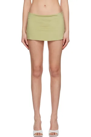 DANIELLE GUIZIO Green Low-Rise Miniskirt