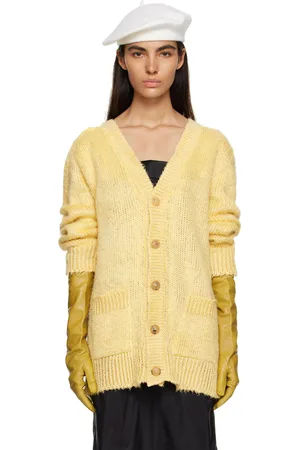 Maison Margiela Yellow Brushed Cardigan