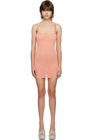 DANIELLE GUIZIO Orange Check Minidress