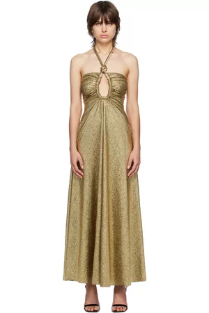 Proenza Schouler Gold Cutout Maxi Dress