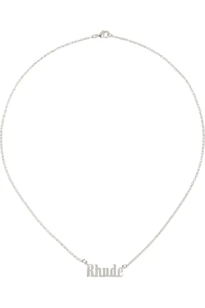 Rhude Silver Logo Necklace