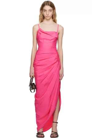 Jacquemus Pink Le Raphia 'La Robe Saudade' Maxi Dress