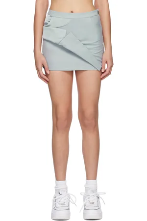 Feng Chen Wang Gray Asymmetric Miniskirt