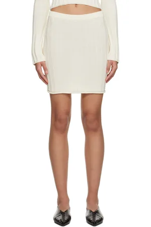 Filippa K Off-White Rib Miniskirt