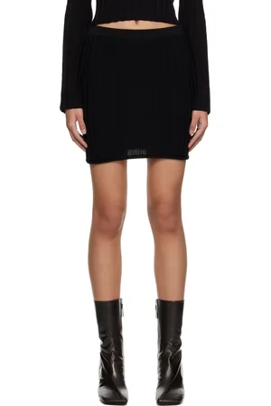 Filippa K Black Rib Miniskirt