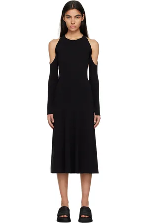 Ganni Black Melange Midi Dress
