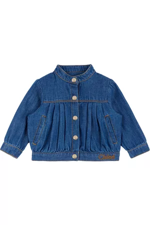 Chloé Giacche - Baby Blue Pleated Denim Jacket
