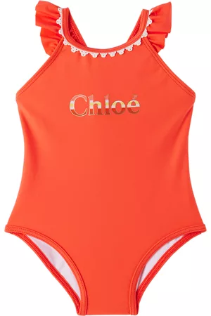 Chloé Bambina Costumi Interi - Baby Red Printed One-Piece Swimsuit