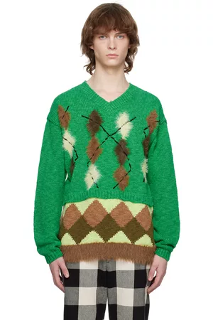 Andersson Bell Uomo Maglioni - Green Argyle Sweater