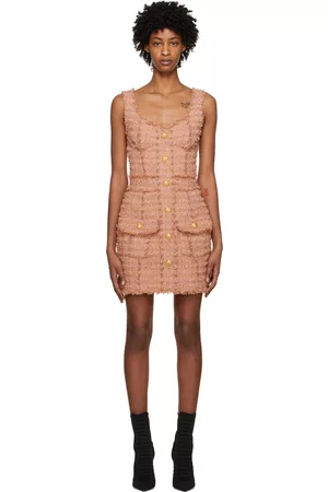 Balmain Donna Vestiti corti - Beige Fringe Minidress