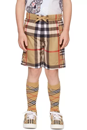 Burberry Kids Beige Contrast Check Shorts