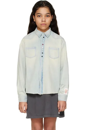 Golden Goose Kids Blue Patch Pocket Denim Shirt