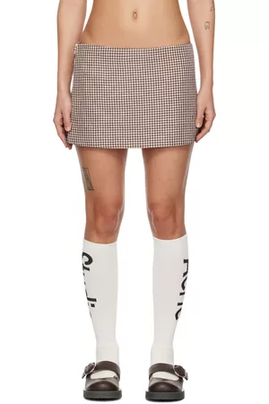 Acne Studios Donna Minigonne - Brown & White Gingham Miniskirt
