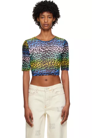 Ganni Multicolor Leopard Long Sleeve T-Shirt
