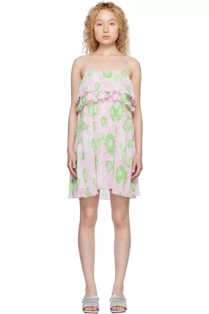 Ganni Pink Pleated Minidress