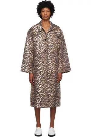 Ganni Brown Leopard Coat