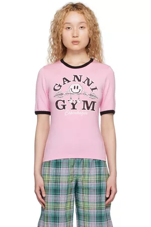 Ganni Donna T-shirt - Pink 'Gym' T-Shirt