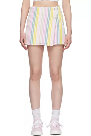Ganni Multicolor Stripe Denim Miniskirt