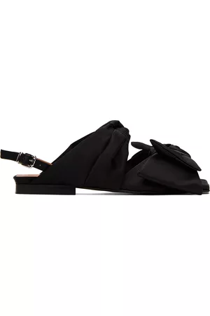 Ganni Donna Sandali - Black Soft Bow Sandals
