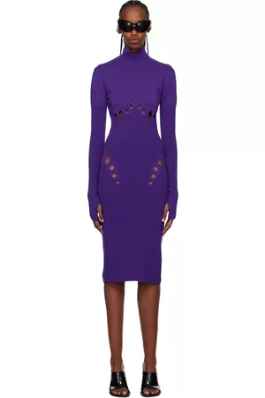 Jean Paul Gaultier Donna Vestiti midi - Purple Openworked Midi Dress