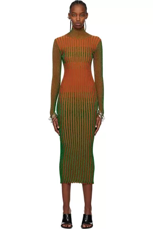Jean Paul Gaultier Donna Vestiti midi - Orange & Green 'The Cyber' Midi Dress