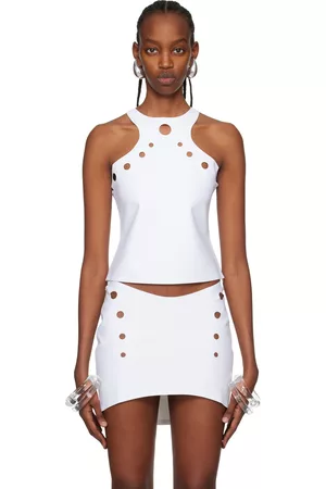Jean Paul Gaultier Donna Tank top - White Perforated Tank Top