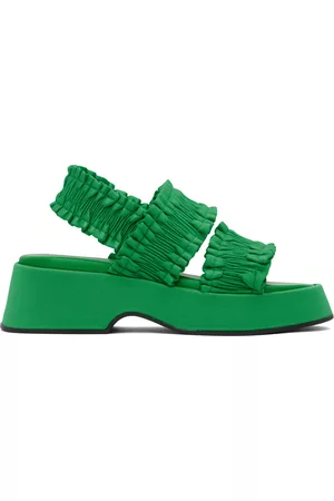 Ganni Donna Sandali con plateau - Green Smock Flatform Sandals