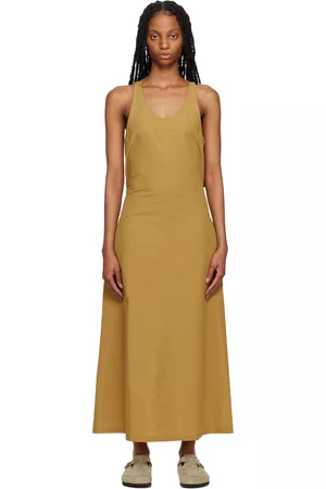 6397 Donna Vestiti lunghi - Yellow Drawstring Maxi Dress