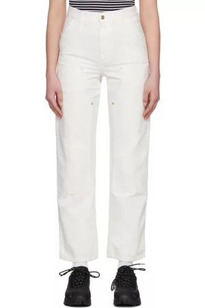 Carhartt Donna Pantaloni - Off-White Double Knee Jeans